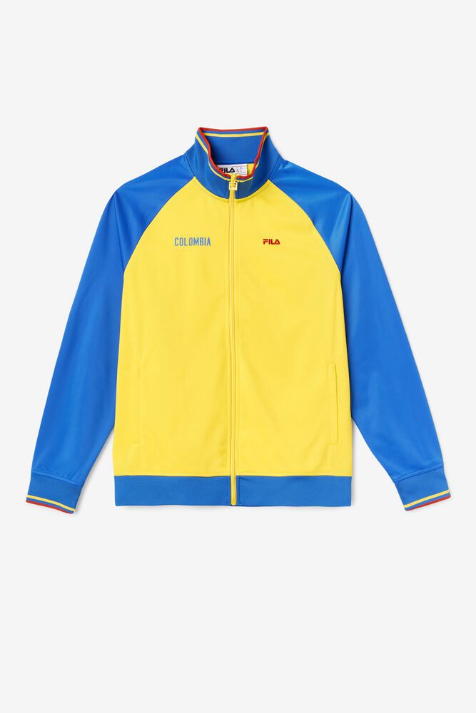 Fila Jacket Womens Yellow/Blue - Colombia Track - Philippines 7812956-LG